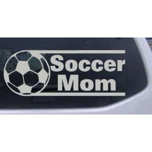 Soccer Mom Sports Car Window Wall Laptop Decal Sticker    Silver 32in 