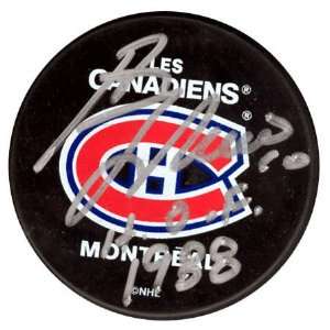  Guy Lafleur Autographed Montreal Canadiens Puck with HOF 