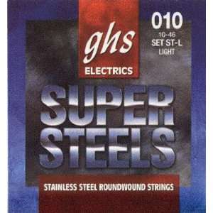  GHS Electric Guitar Super Steels Roundwound Light, .010 