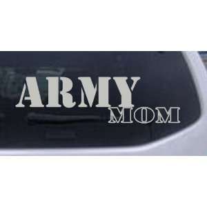Army Mom Military Car Window Wall Laptop Decal Sticker    Silver 18in 