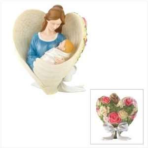  Heart Full of Love Angel with Child Statue Figurine 