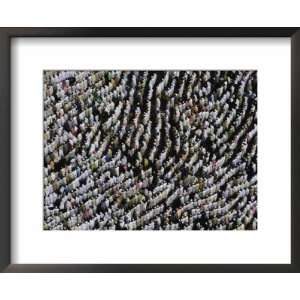 An Elevated View of Worshippers at Haram Mosque in Mecca Photography 