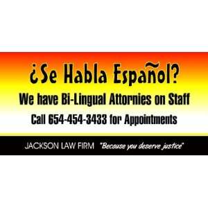  3x6 Vinyl Banner   Attorney Bi Lingual 