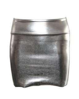  Silver Shiny Liquid Mini Skirt Elastic Waist Band 