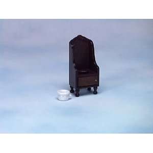  Dollhouse Miniature Walnut Potty Chair 