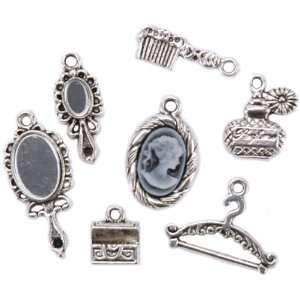  Blue Moon Madame Delphine Feets Metal Charms, Lady Cameo 