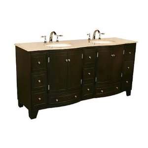 HYP 0703 T UIC 72 72 Nicosia Double Sink Cabinet   Travertine Top 