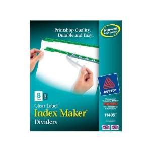   Maker White Dividers, 8 Tab, Green, 5 Sets (11409)