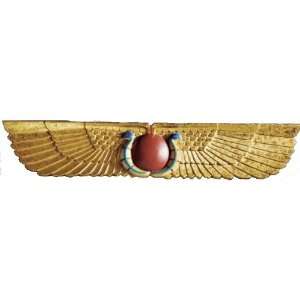  Egyptian Temple Sun Disk wings Sculptural wall center 
