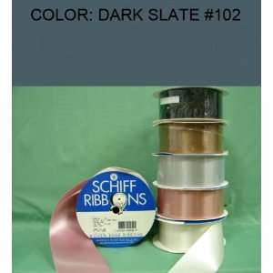   SINGLE FACE SATIN RIBBON Dark Slate #102 1/4~USA 
