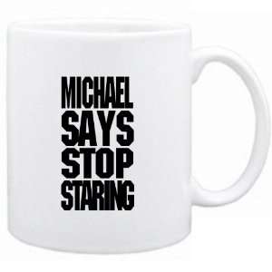    Mug White Michael says stop staring Urbans