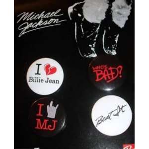 Michael Jackson Quoted Music Song Titles 4 Button Pack   Collectible 