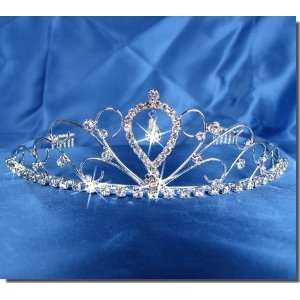 SC Bridal Wedding Tiara Crown With Center Drop 40596 