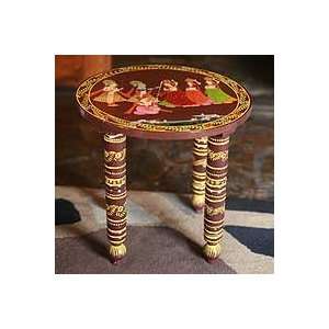  Wood table, Krishna Teases Radha