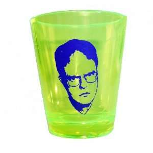   TV show Dwight Schrute neon green promo shot glass 