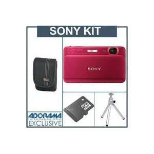  Sony Cyber Shot TX55 Digital Camera Kit   Red   with 8GB 