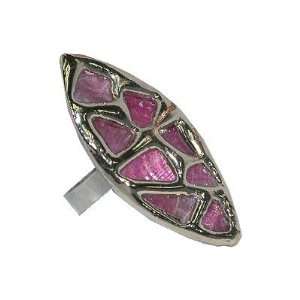  Pink Eye Metal Ring Jewelry