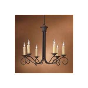   Distressed Black 6Lt Chandelier   1614/1614