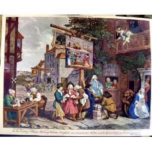  Canvassing For Votes *2 Hogarth 1757 Colour Print