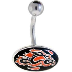  Orange County Choppers Red Flame Logo Belly Ring Jewelry