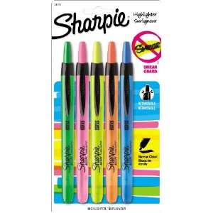  Sharpie Accent Retractable Assorted 5 Pack Office 