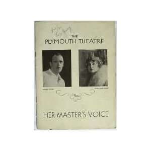  Playbill The Plymouth Theatre (Her Masters Voice 