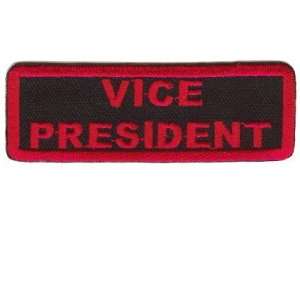  VICE PRESIDENT RED Club Embroidered Biker Vest Patch 