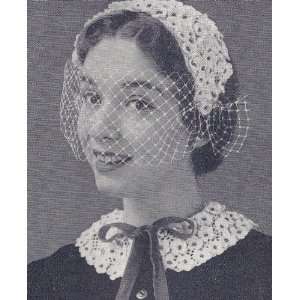 VintageCrochet PATTERN to make   Irish Crochet Half Hat Flowers 1950s 