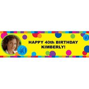  Birthday Brights 40 Personalized Photo Banner Large 30 x 
