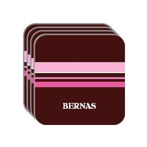 Personal Name Gift   BERNAS Set of 4 Mini Mousepad Coasters (pink 