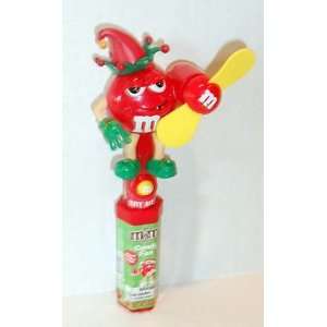  Christmas Jester FAN Red M&M Pushbutton Toy candy holder 