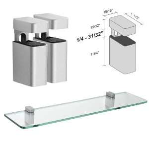  Dolle Uni Silver Adjustable Glass Shelf Brackets   Pair 