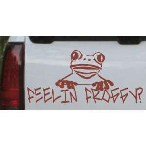 Brown 42in X 19.4in    Feelin Froggy Funny Animals Car Window Wall 
