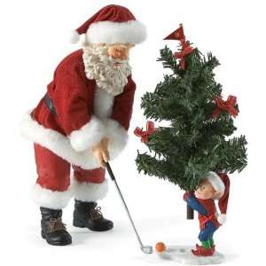   *Christmas Putt* Santa Golfs with His Elf Caddy 