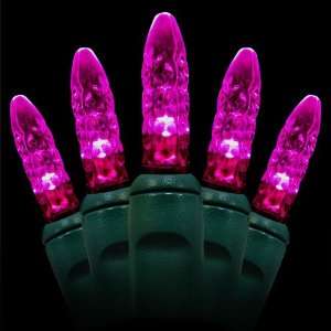  M5 LED Mini Ice Pink Prelamped Light Set, Green Wire   70 