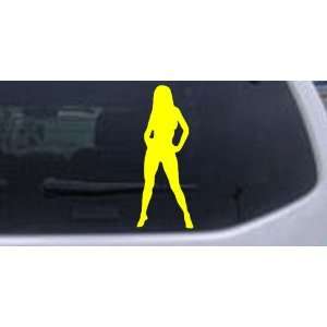 Sexy Girl Silhouettes Car Window Wall Laptop Decal Sticker    Yellow 