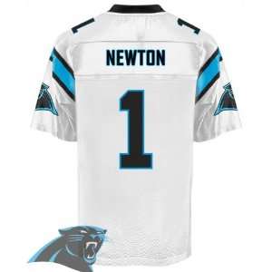 Carolina Panthers #1 Cam Newton White Authentic Football Jersey Size 