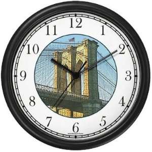  Brooklyn Bridge   Famous Landmarks 2 Wall Clock by 