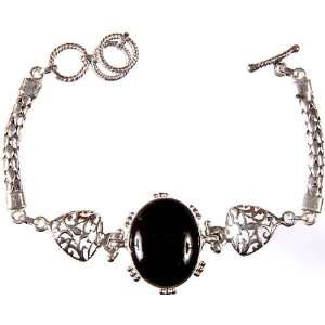 Black Onyx Bracelet   Sterling Silver 