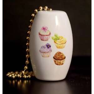  Yummy Cupcakes Porcelain Fan / Light Pull