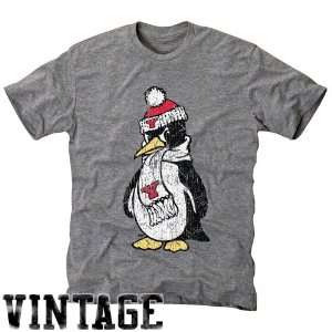  Youngstown State Penguins Ash Distressed Logo Vintage Tri 