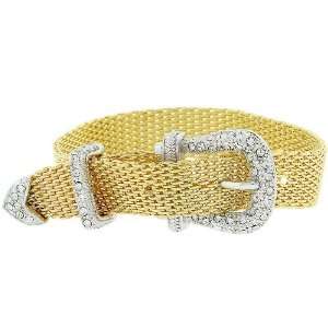  Michele Mies Two tone Buckle Crystal Bracelet Jewelry
