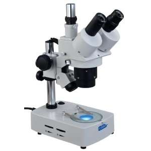 Trinocular Stereo Microscope 10x 20x 30x 60x with Dual Lights  