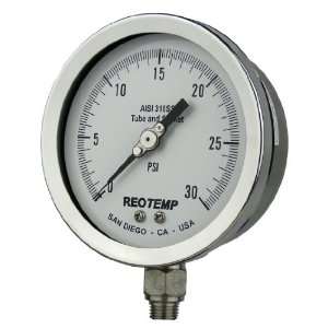 REOTEMP PR40S1A4P16 Heavy Duty Repairable Pressure Gauge, Dry Filled 