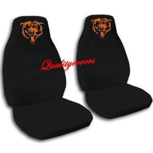  2 black car seat covers with a bear for a 2001 Honda fit 