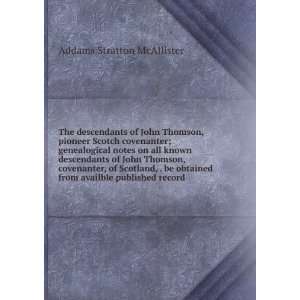   published record Addams Stratton McAllister  Books