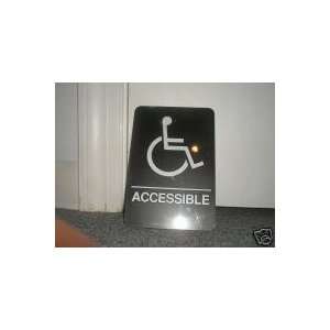  ADA Black Handicap Accessible 6x9 Braille/symbol/text Sign 