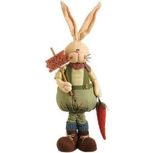  28H 35H Up And Down Standing Bunny Green Beige (Pack of 2 