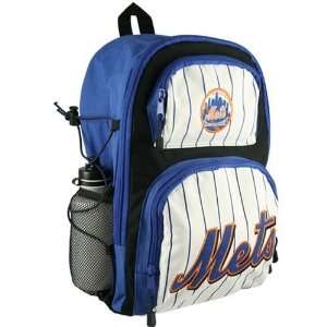   Mets Youth White Royal Blue Pinstripe Embroidered Team Logo Backpack