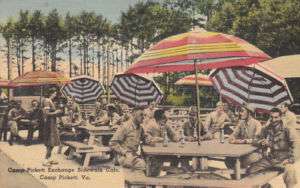 E8523 VA, Camp Pickett Sidewalk Cafe Postcard  